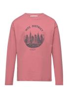 Printed Long Sleeve T-Shirt Pink Mango