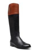 Justine Burnished Leather Riding Boot Black Lauren Ralph Lauren