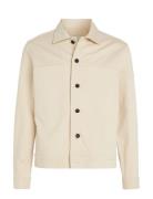 Brushed Cotton Overshirt Cream Calvin Klein