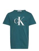Ck Monogram Ss T-Shirt Green Calvin Klein