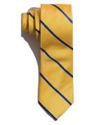 Yellow Blue Single Stripes Silk Tie Yellow AN IVY