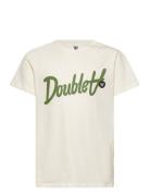 Ola Kids Script & Badge T-Shirt Cream Wood Wood