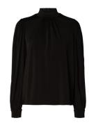 Slfsaya Ls High Neck Top Black Selected Femme