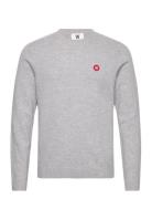 Tay Badge Lambswool Jumper Grey Double A By Wood Wood