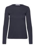 Long Sleeve Cotton T-Shirt Navy Mango