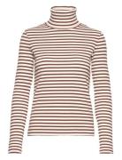 Slim Striped Rib Turtleneck Brown GANT