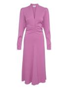 Brinagz Midi V-Neck Dress Pink Gestuz