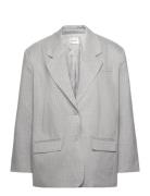 Paulagz Pinstripe Oz Blazer Grey Gestuz