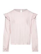 Long -Sleeved T-Shirt With Ruffles Pink Mango