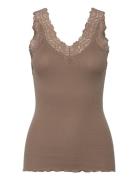 Organic Top W/ Lace Brown Rosemunde