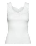 Silk Top W/ Lace White Rosemunde