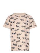 T-Shirt Ss Aop Sweat Beige Minymo