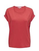 Onlmoster S/S O-Neck Top Jrs Red ONLY