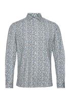 Clean Formal Aop Stretch Shirt Ls Blue Clean Cut Copenhagen