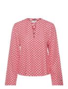 Seal Aop V-Neck Blouse Red Tommy Hilfiger