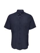 Onscaiden Ss Solid Linen Shirt Noos Navy ONLY & SONS