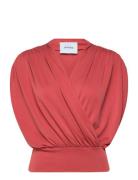 Mselvie Modal Wrap Top Red Minus