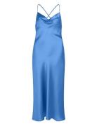 Objsateen S/L Midi Dress E Div Blue Object