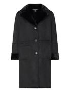 Faux-Shearling & Faux-Suede Coat Black Lauren Ralph Lauren