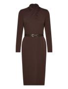 Str Matte Jersey-Dress Brown Lauren Ralph Lauren