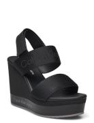 Wedge Sandal Webbing In Mr Black Calvin Klein