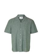 Slhrelaxnew-Linen Shirt Ss Resort Green Selected Homme