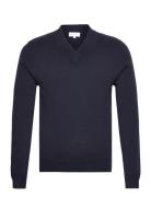 Man Chunky V-Neck Sweater Navy Davida Cashmere