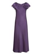 Pure Silk - Long Nightdress W/Short Purple Lady Avenue