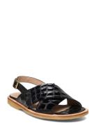 Sandals - Flat - Open Toe - Op Black ANGULUS