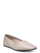 Slfelia Leather Ballerina Grey Selected Femme