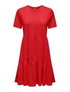 Onlmay Life S/S Peplum Dress Box Jrs Red ONLY