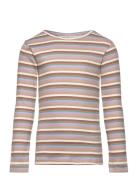 T-Shirt L/S Modal Multi Striped Patterned Petit Piao