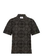 Didcot Ss Shirt Tile Stitch Black/Green Black Wax London