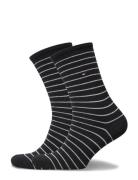 Th Women Sock 2P Small Stripe Black Tommy Hilfiger