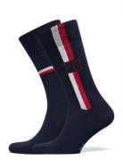Th Men Sock 2P Iconic Stripe Blue Tommy Hilfiger