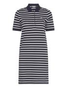 Striped Shield Ss Pique Polo Dress Blue GANT