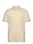 Striped Ss Pique Polo Beige GANT