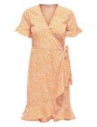 Onlolivia S/S Wrap Dress Wvn Noos Orange ONLY