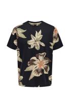 Onsklop Reg Ss Floral Tee Navy ONLY & SONS