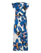 Vipeffi Lira V-Neck S/L Wrap Midi Dress Patterned Vila