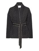 Quilted Jacket With Embroidered Details Navy Mango