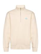 Standard Half Zip Logo Sweat Cream Mads Nørgaard