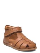 Starters™ Velcro Sandal Brown Pom Pom