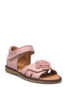 Flower Velcro Sandal Pink Pom Pom