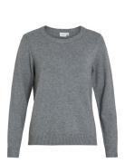 Viril O-Neck L/S Knit Top - Noos Grey Vila