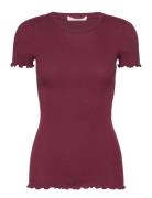 Organic Cotton T-Shirt Burgundy Rosemunde