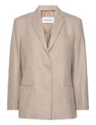 Flannel Wool Tailored Blazer Beige Calvin Klein