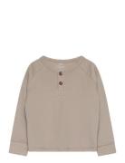 Rib Jersey T-Shirt W. Ls Beige Copenhagen Colors