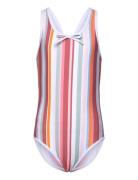 Swimsuit W. Bow, Aop Patterned Color Kids