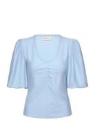 Rifagz Ss Balloon Blouse Blue Gestuz